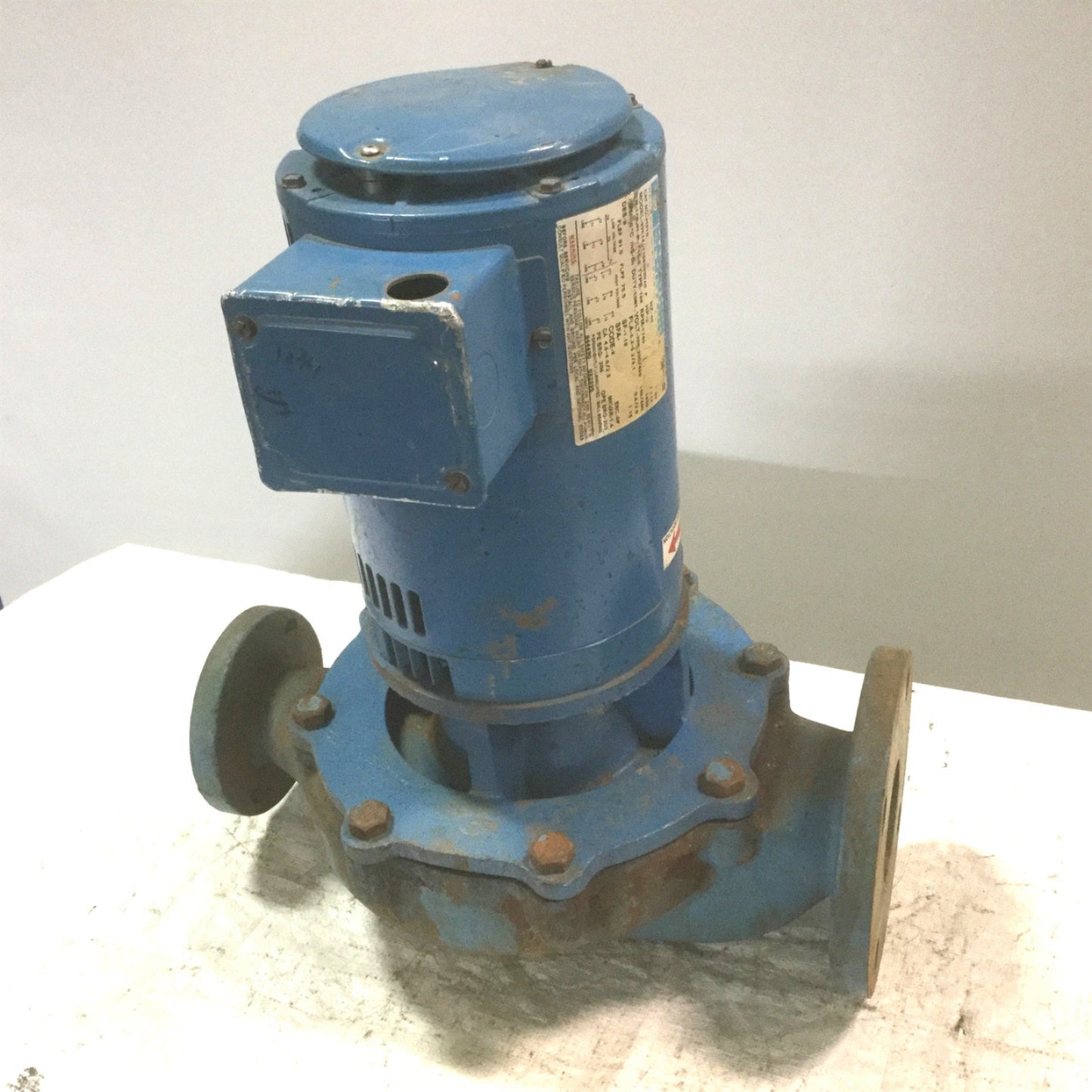 Used Mepco A7 Cast Iron In-Line Pump 1.5x2.5" 150# Flanged w/Motor 2HP 230/460VAC3Ø