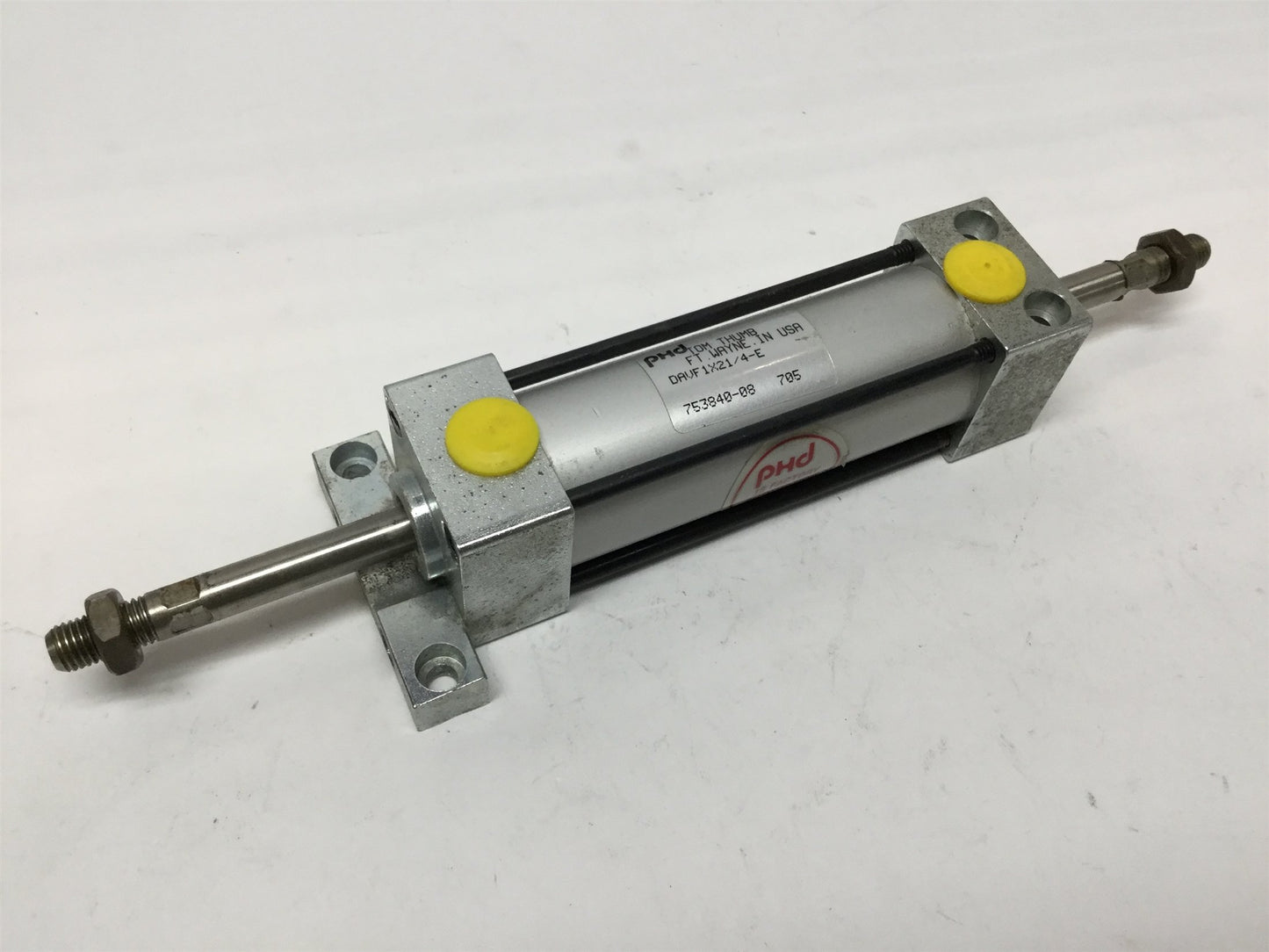 New – Open box PHD DAVF1X21/4-E Pneumatic Double Rod Cylinder, 1" Bore, 2-1/4" Stroke, 1/8"NPT