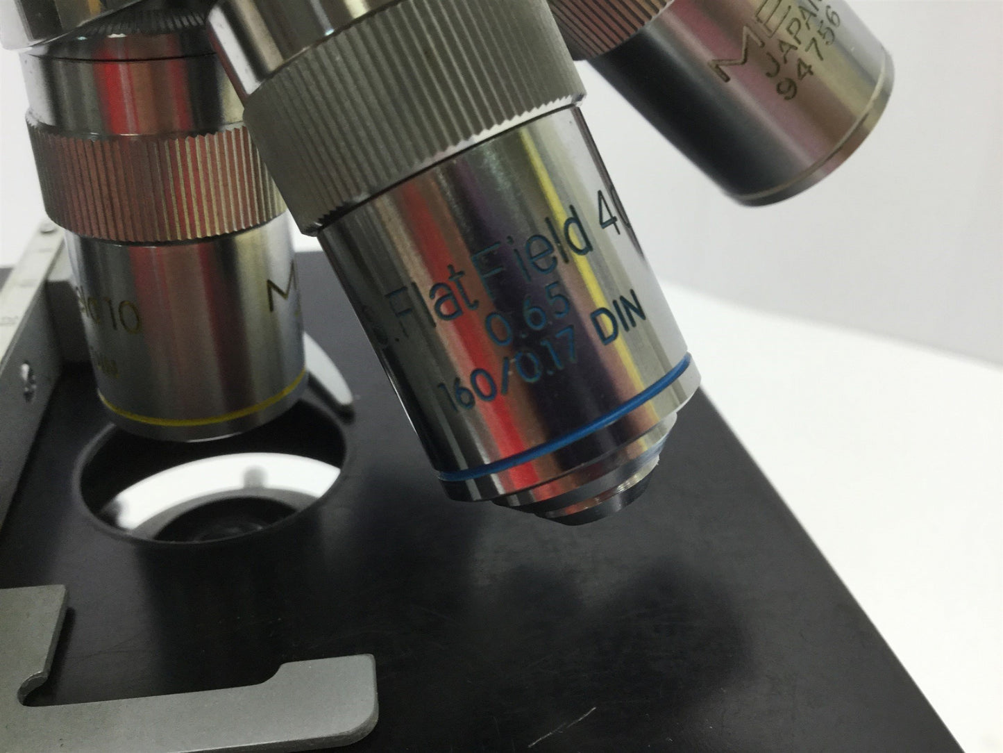 Used Meiji Techno TM-460 Compound Binocular Microscope Objective: 4x, 10x, 40x, 100x