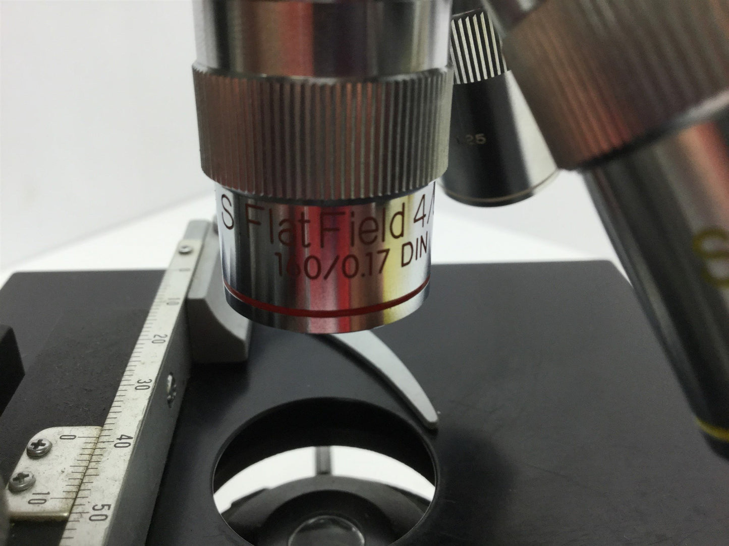 Used Meiji Techno TM-460 Compound Binocular Microscope Objective: 4x, 10x, 40x, 100x