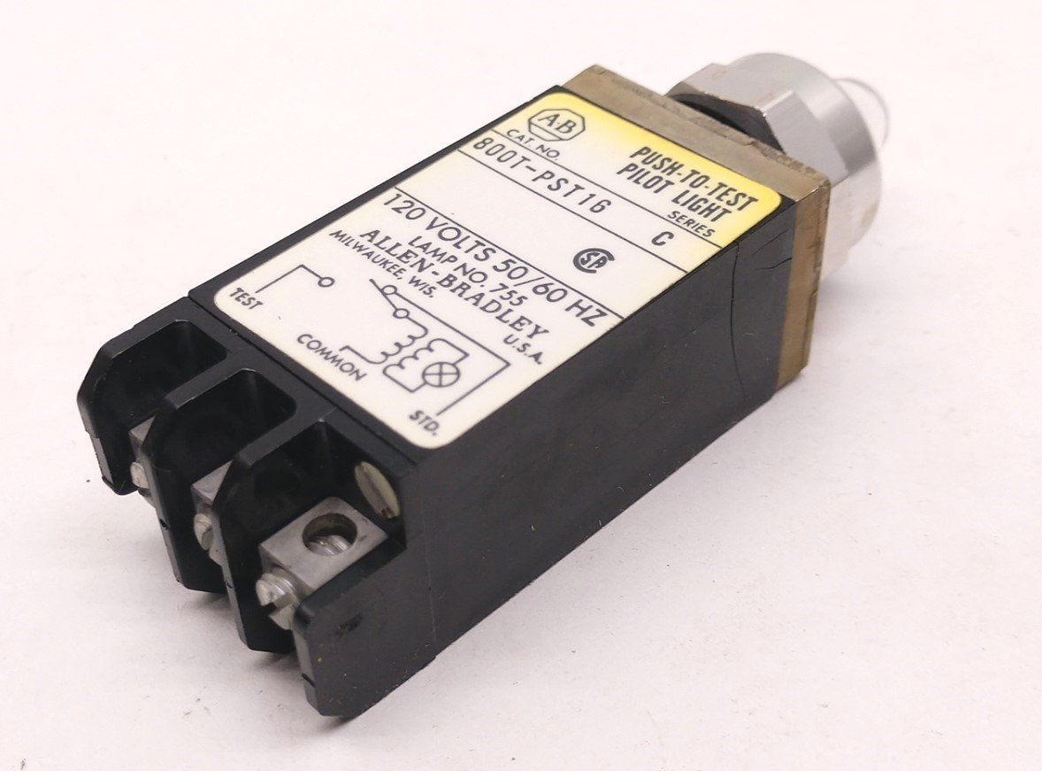 Used In Box Allen-Bradley Bulletin 800T-PST16 Small Push -to-Test Pilot Light
