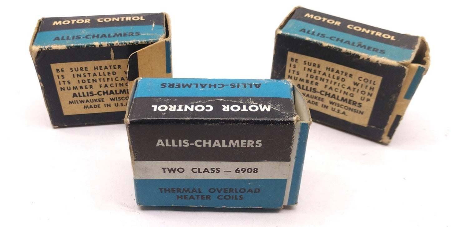 Used Lot of 3 Misc Boxes Allis-Chalmers Two Class-6908 Thermal Overload Heater Coils