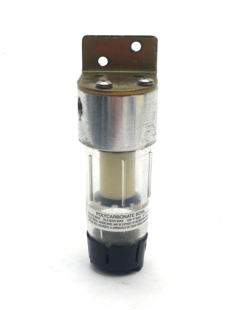 Used Master Pneumatic F50-1TR Polycarbonate Filter Bowl, 150PSI, 125℉, 1/8"NPT
