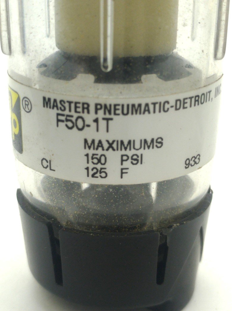 Used Master Pneumatic F50-1TR Polycarbonate Filter Bowl, 150PSI, 125℉, 1/8"NPT