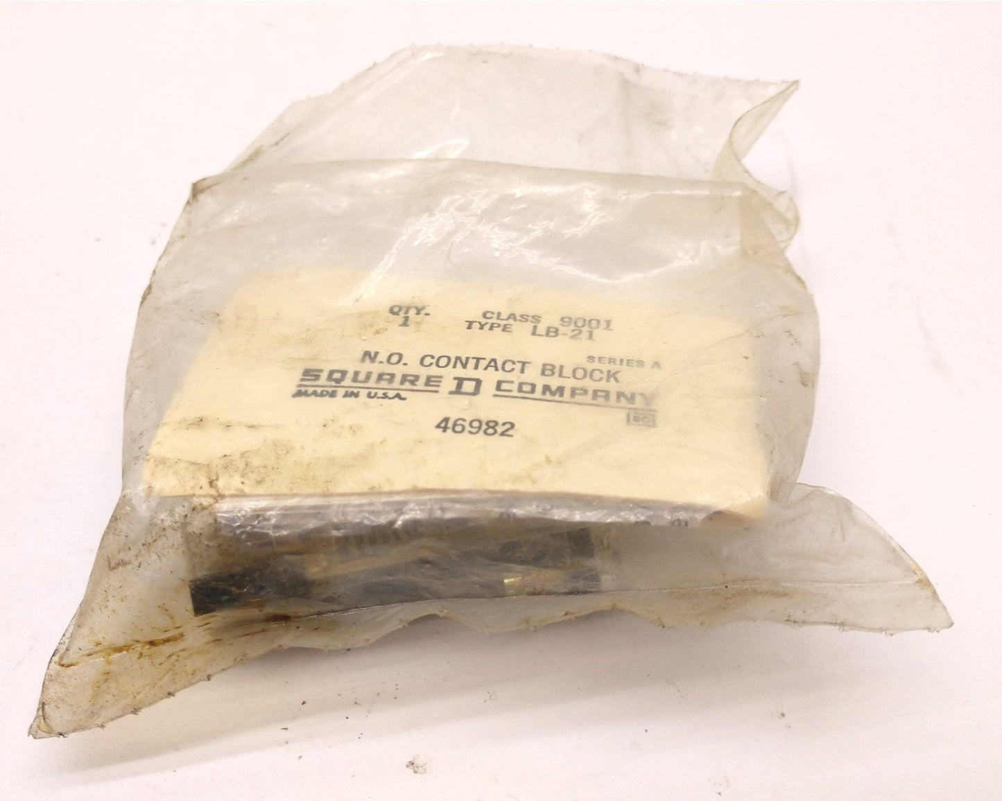 Used Lot of 3 New In Bag Square D Class 9001 Type LB-21 NO Contact Blocks