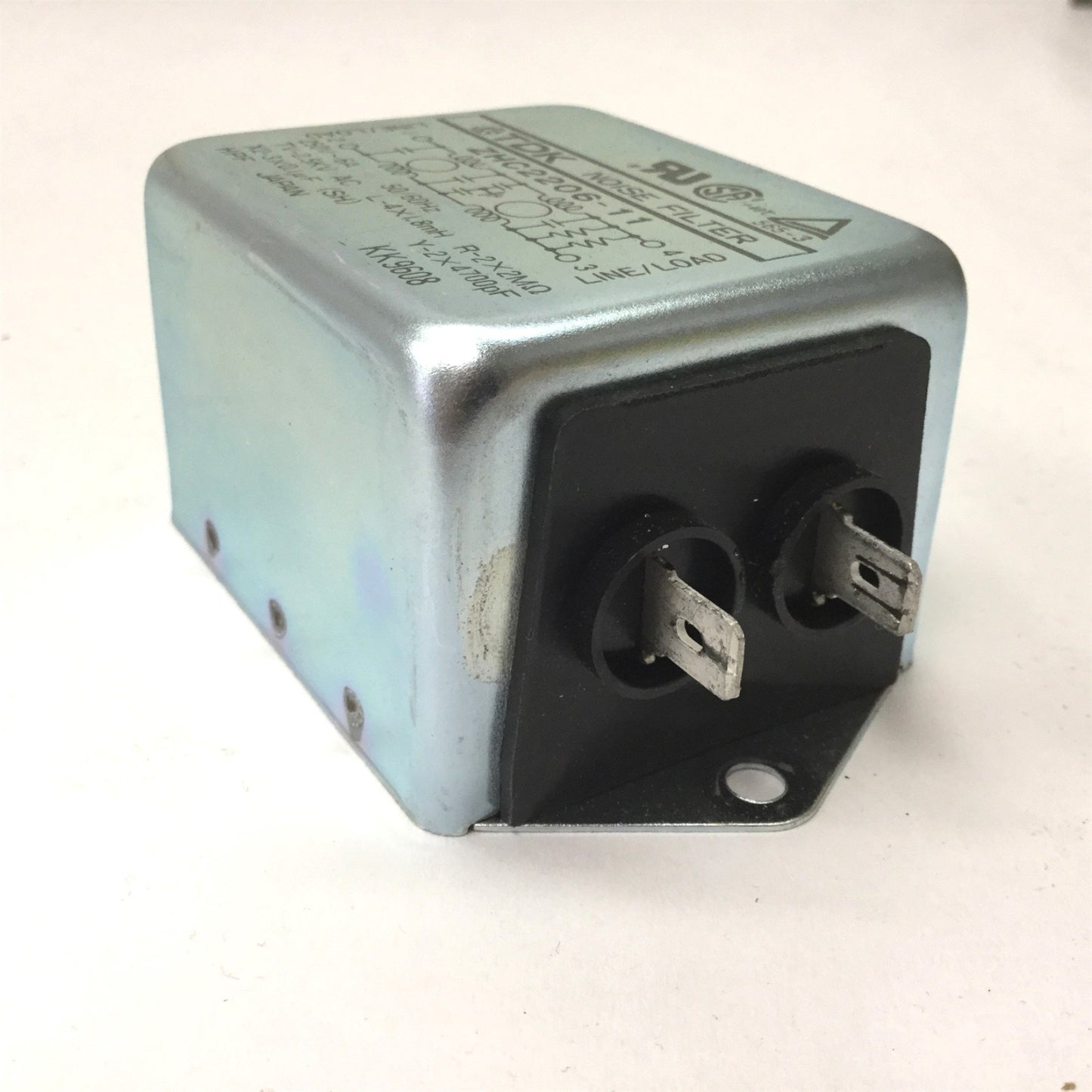 Used TDK ZHC2206-11 Noise Filter, Rating: 250VAC 6A 50/60Hz, High Pot 2.5kVAC