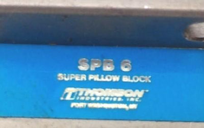 Used Thomson SPB 6 Super Pillow Block on 3/8" x 18 1/4" Rod 17" Travel, Silver Mounts
