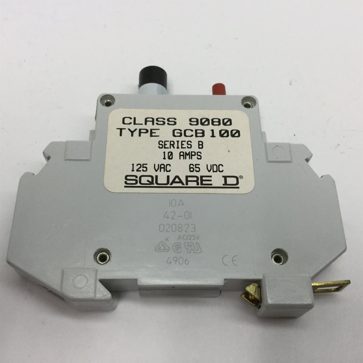Used Lot of 3 Square D GCB100 Circuit Breakers, Series B, Rating: 10A 125VAC 65VDC