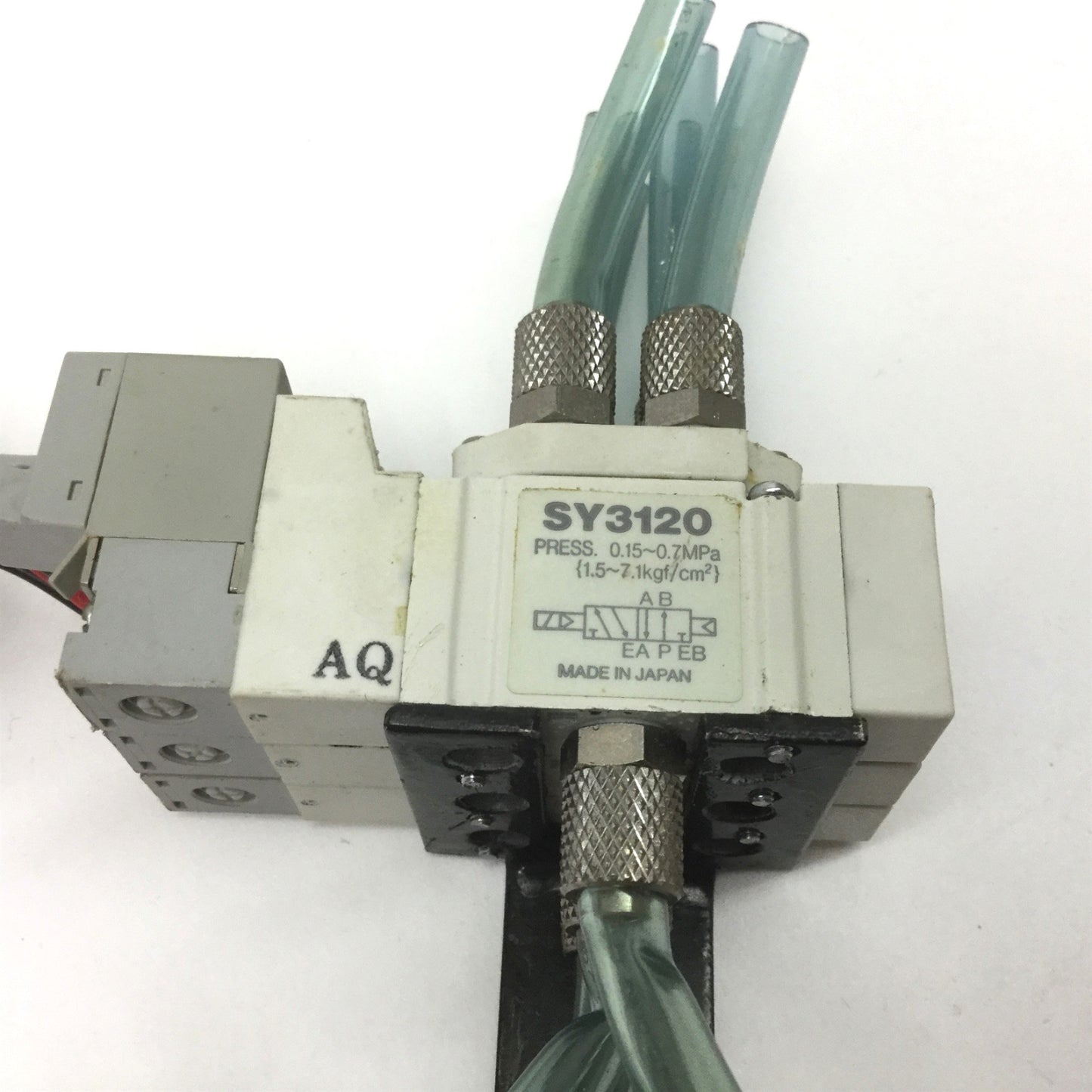 Used Lot of 3 SMC SY3120 Solenoid Valves, 2-Position 5-Port, Pressure: 0.15-0.7MPa