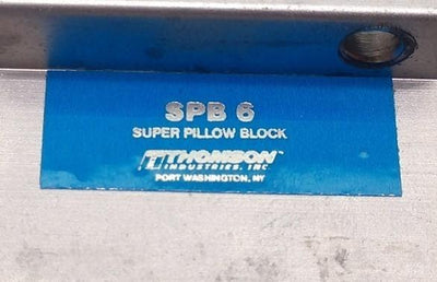 Used Thomson SPB 6 Super Pillow Block on 3/8" x 15-3/8" Rod 14" Travel, Silver Mounts