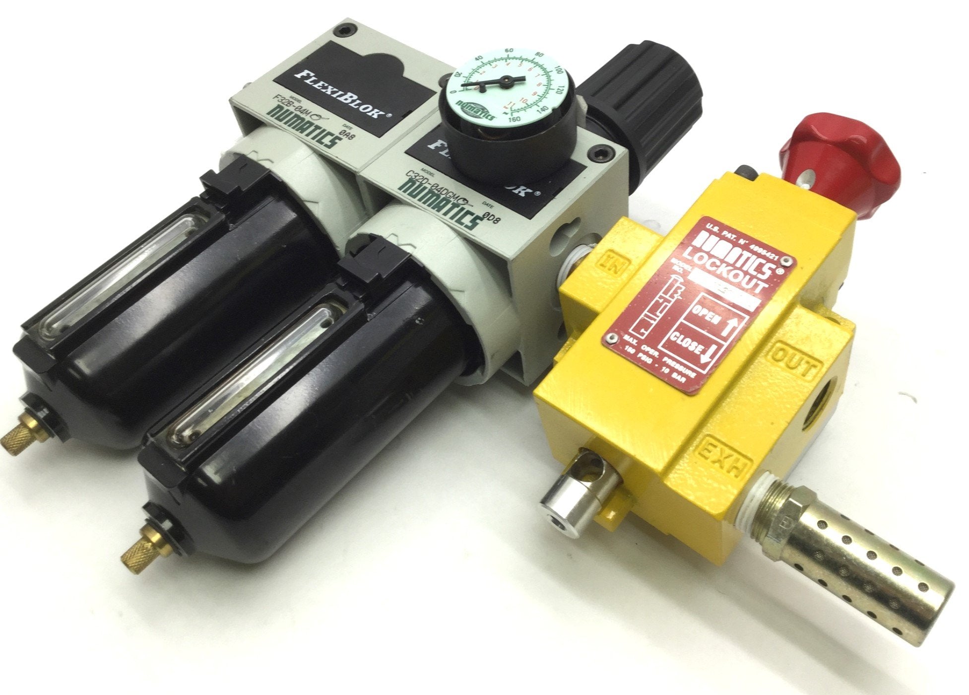 Numatics F32B-04M C32D-04DGM VL30N04Y Filter Regulator W Lockout, 1/2 ...