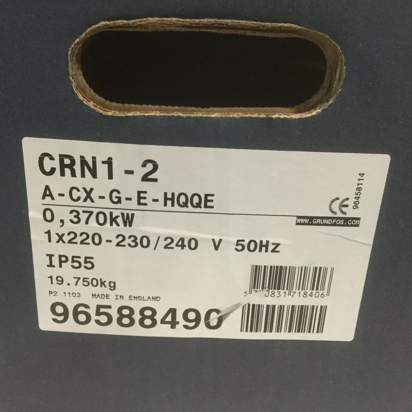 New – Open box Grundfos CRN1-2 A-CX-G-E-HQQE Stainless Centrifugal Pump & Motor .37kW 230V 50HZ