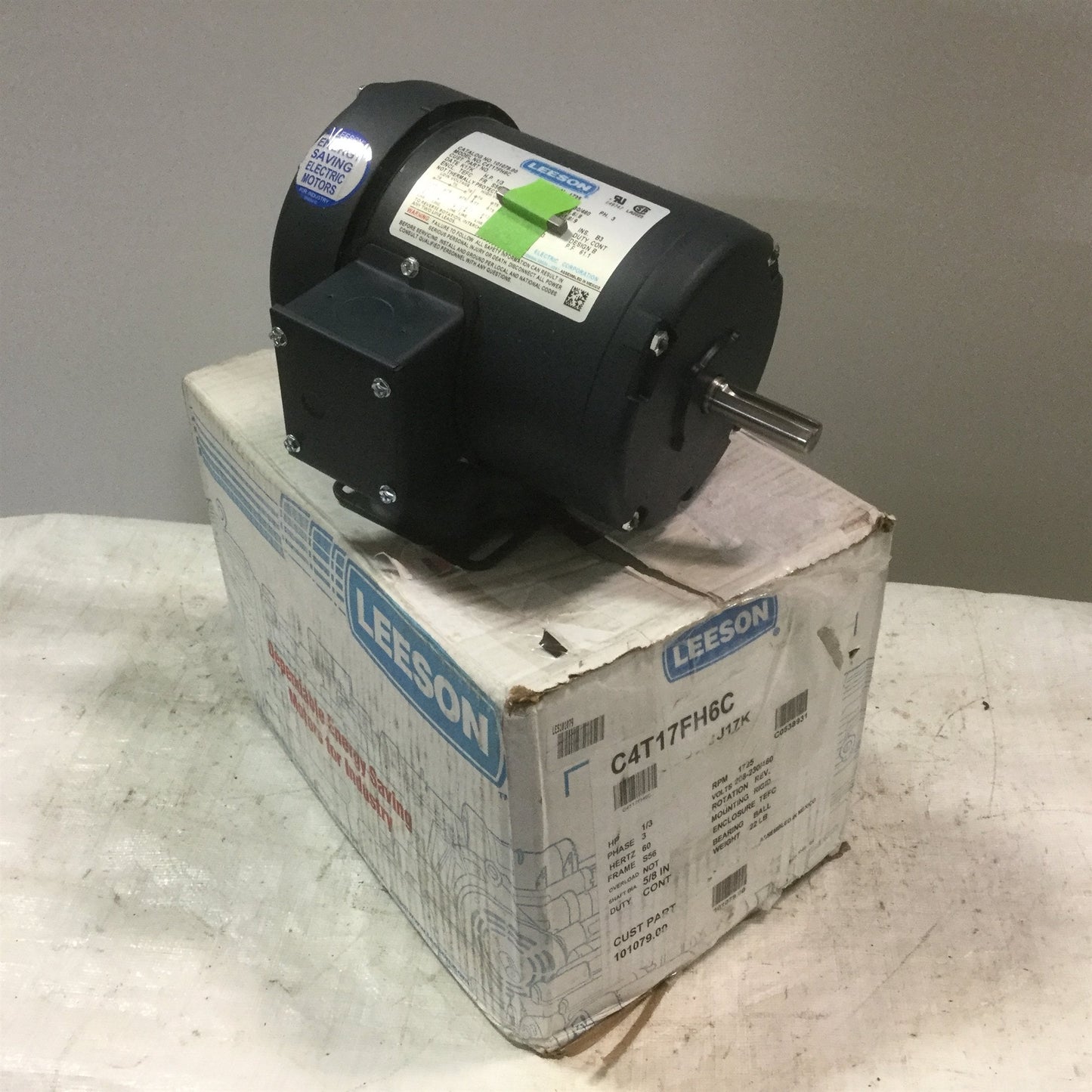 New Other Leeson C4T17FH6C Electric AC Motor 1/3HP 1725RPM S56 TEFC 208-230/460VAC 3? 60HZ