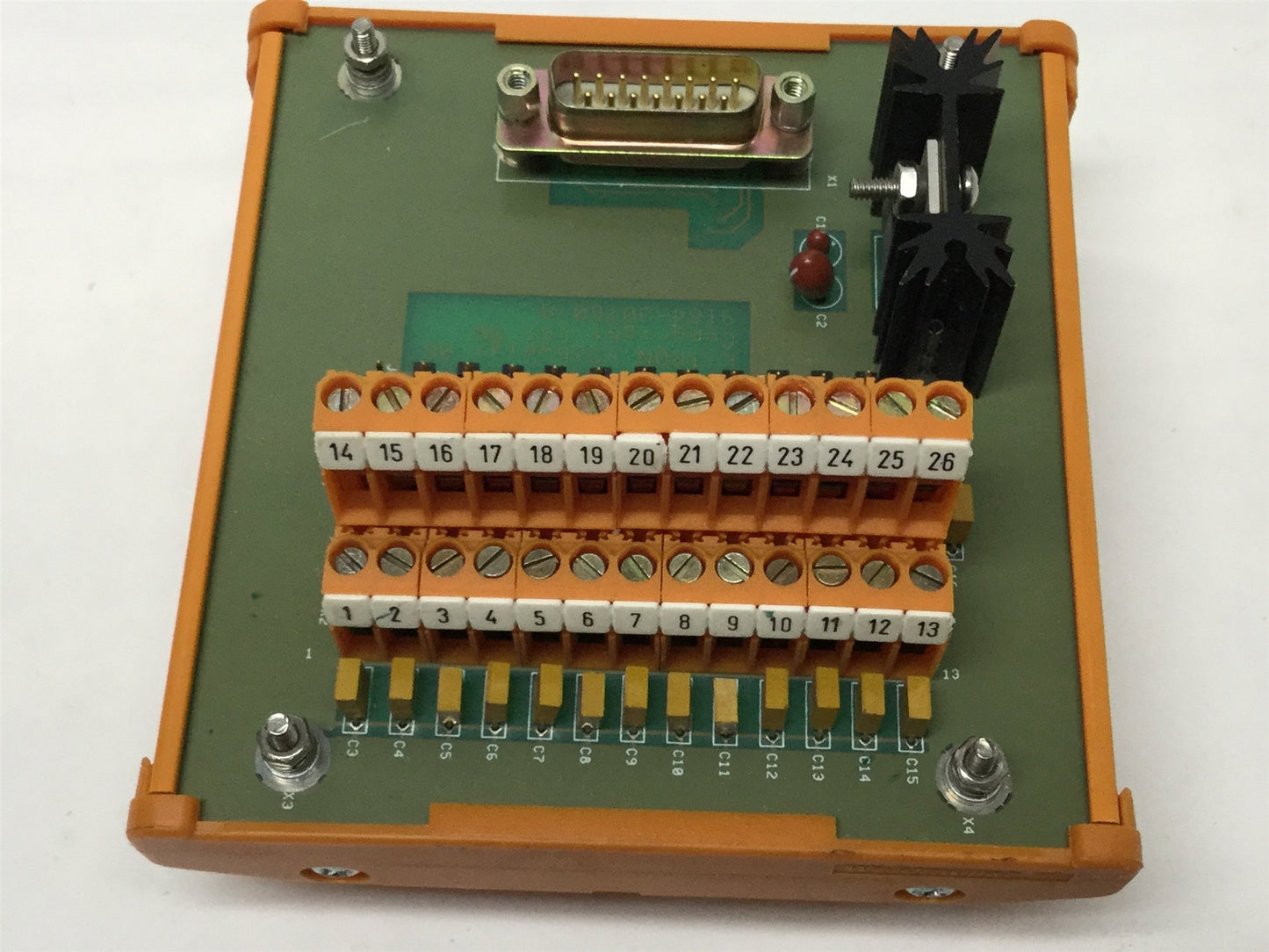 Used K-Tron 9184-30760-A Terminal Block Interface Breakout Circuit Board, 15-Pin Dsub
