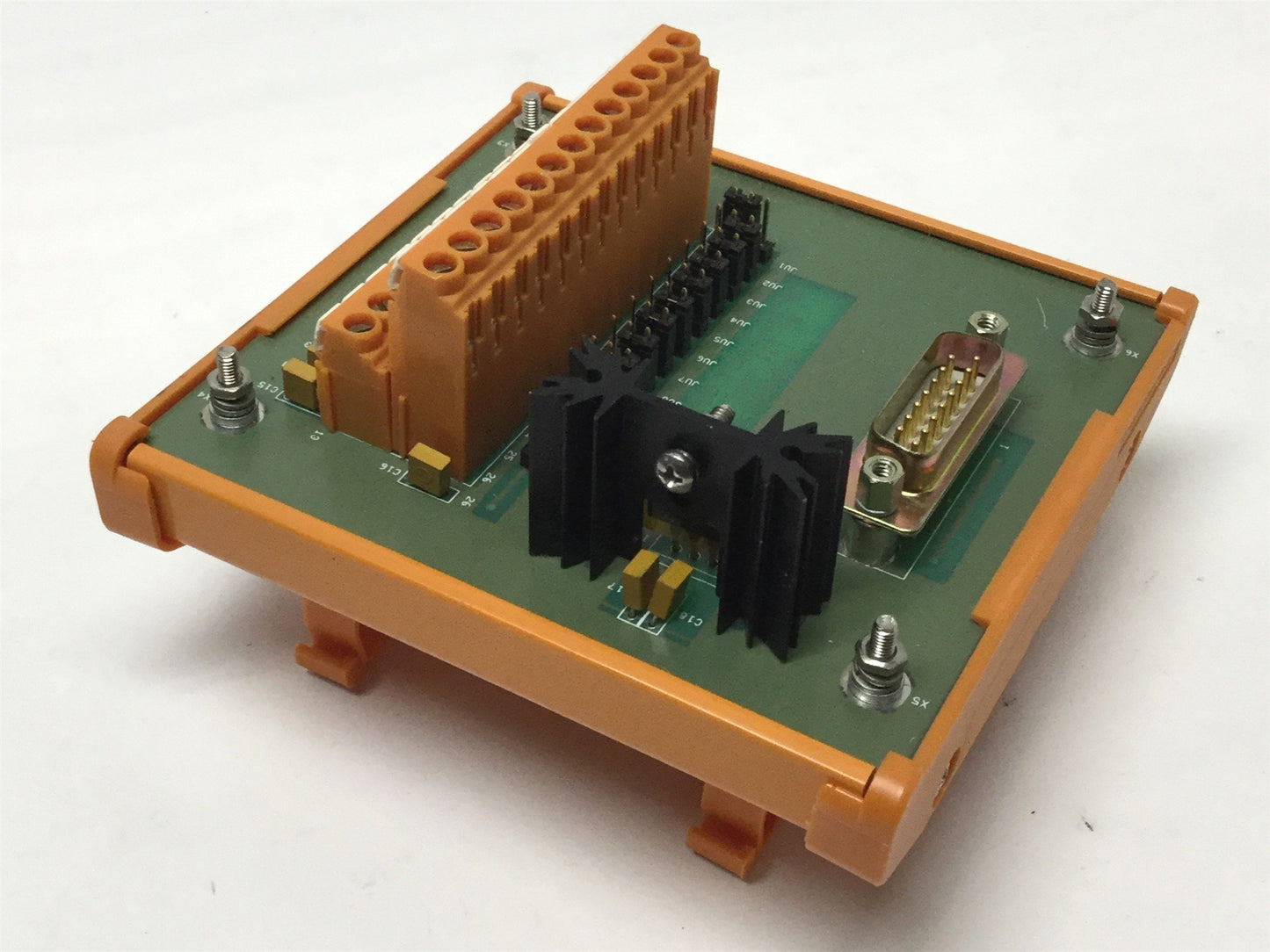 Used K-Tron 9184-30760-A Terminal Block Interface Breakout Circuit Board, 15-Pin Dsub