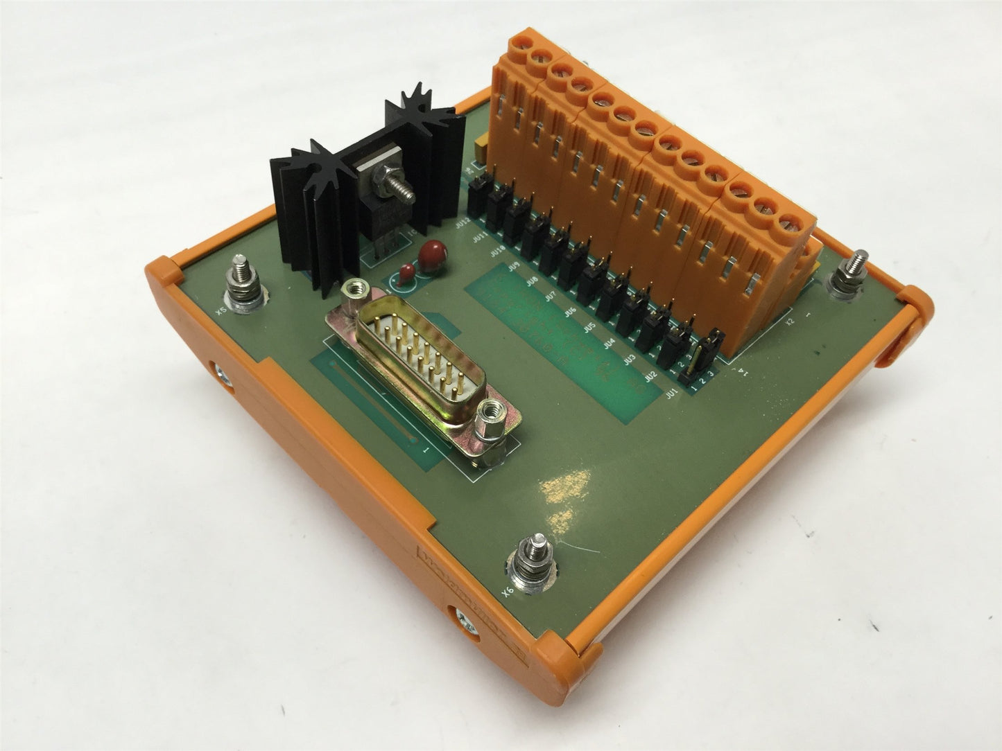 Used K-Tron 9184-30760-A Terminal Block Interface Breakout Circuit Board, 15-Pin Dsub