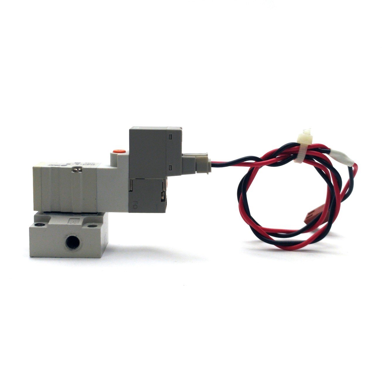 Used SMC SYJ314-6G-M5 Solenoid Valve & Manifold, 4-Way, 20-100PSI, M5-0.8 Ports,12VDC