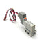 Used SMC SYJ314-6G-M5 Solenoid Valve & Manifold, 4-Way, 20-100PSI, M5-0.8 Ports,12VDC
