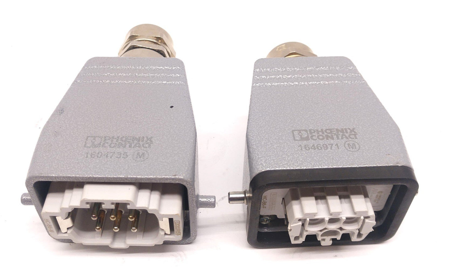 Used Phoenix Contact 1604735/1646971 Housing w/ HC-B6-M/HC-B6-FB 6-Pin Connector