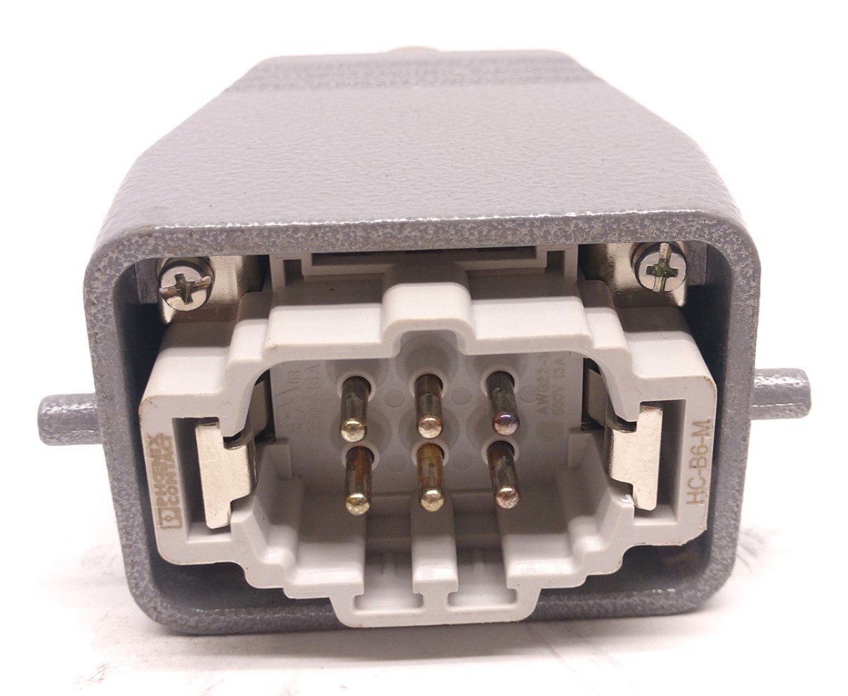 Used Phoenix Contact 1604735/1646971 Housing w/ HC-B6-M/HC-B6-FB 6-Pin Connector