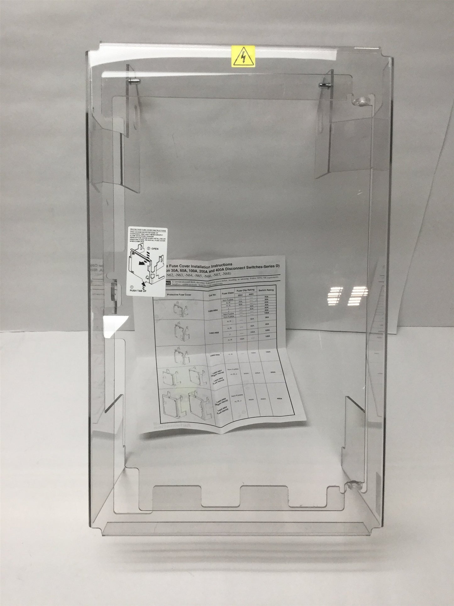 Used Allen Bradley 1495-N63 Disconnect Switch Fuse Cover 400A, w/ Door, Left-Hand