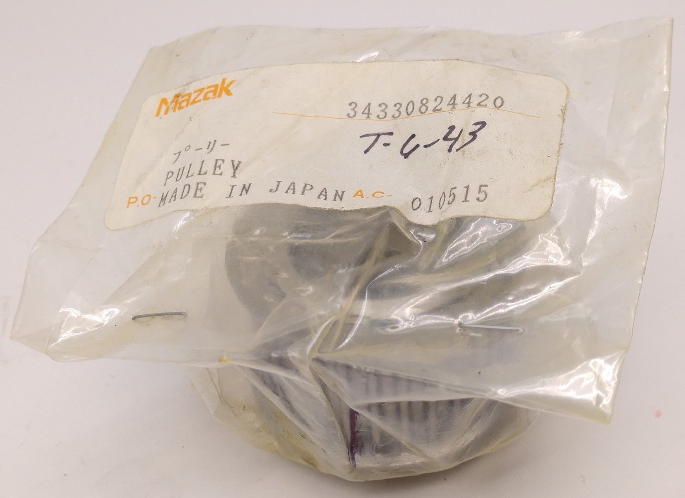 Used Mazak T-6-43 010515 Pulley, 46mm OD, 16mm ID, 30 Teeth