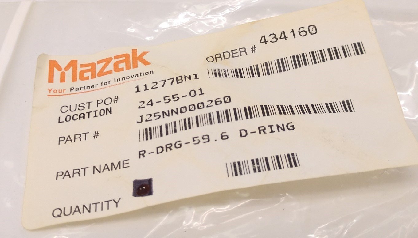 Used Mazak J25NN000260 R-DRG-59.6 D-Ring, ID: 55mm, OD: 65mm, Thickness: 6mm
