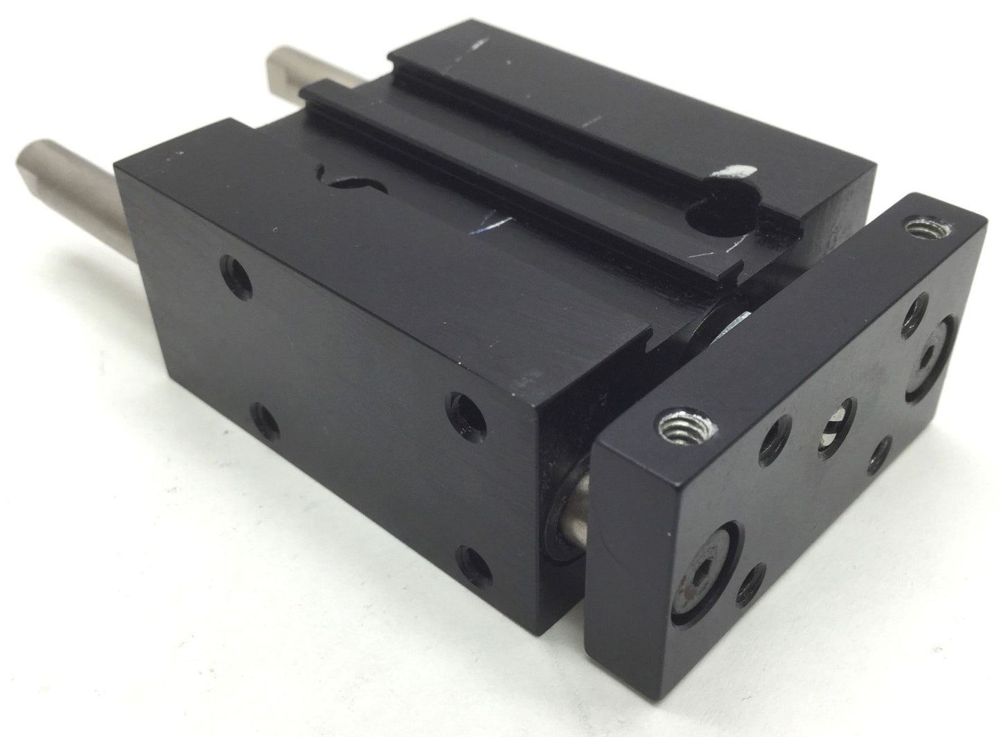 Used Tol-O-Matic 61221 Air Slide Guided Cylinder Stroke: 0.5", Ports: 10-32 UNF
