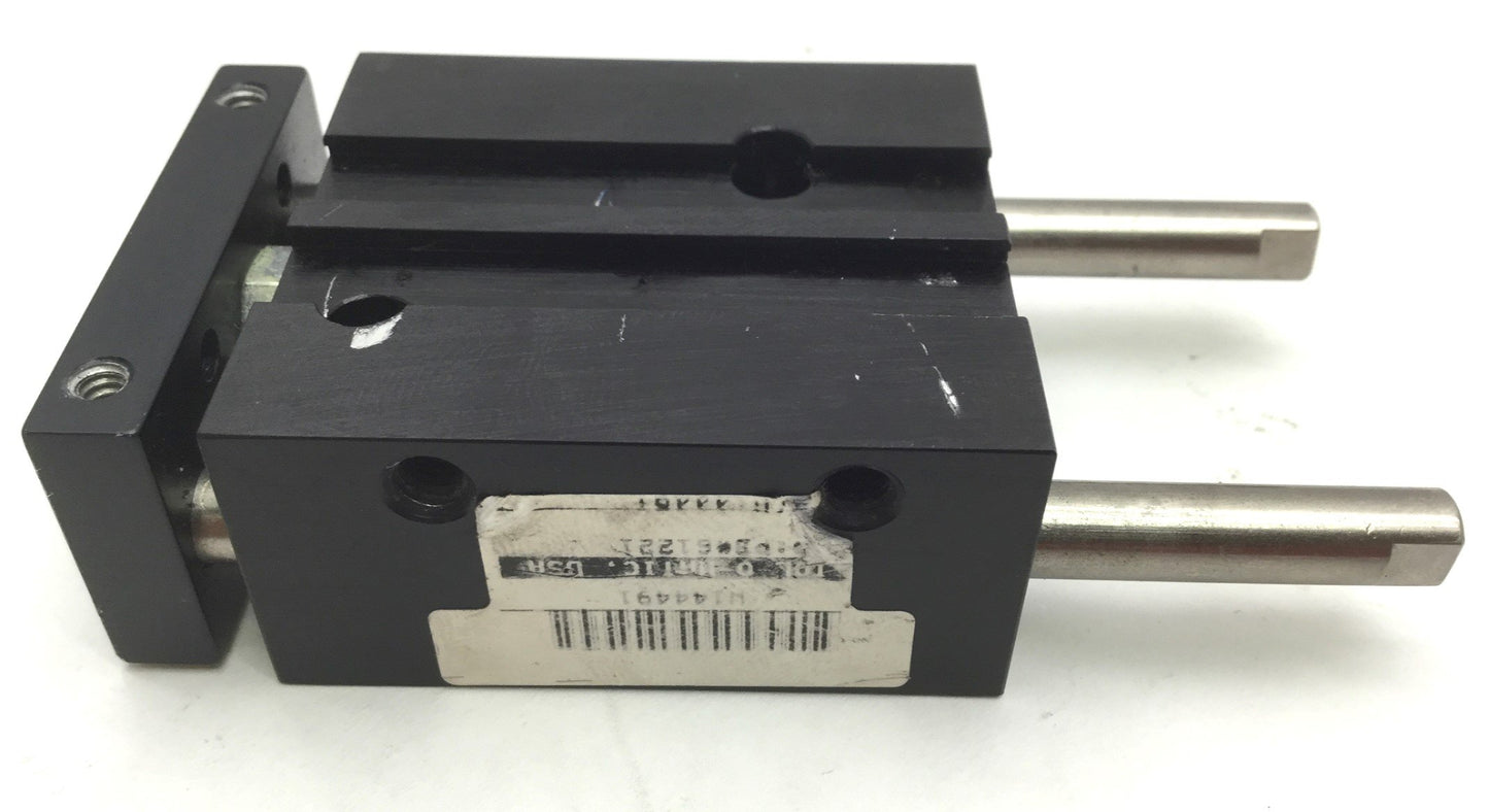 Used Tol-O-Matic 61221 Air Slide Guided Cylinder Stroke: 0.5", Ports: 10-32 UNF