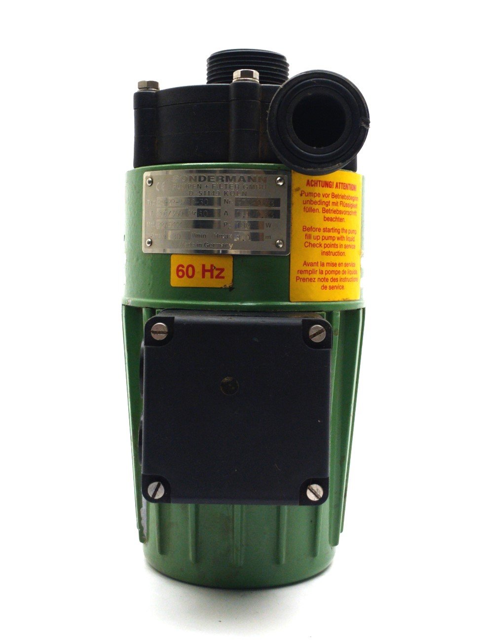 Used Sondermann RM-PP-8/80-30 Magnetic Drive Pump 80l/min 8m Head Ø3 208/360VAC 60Hz