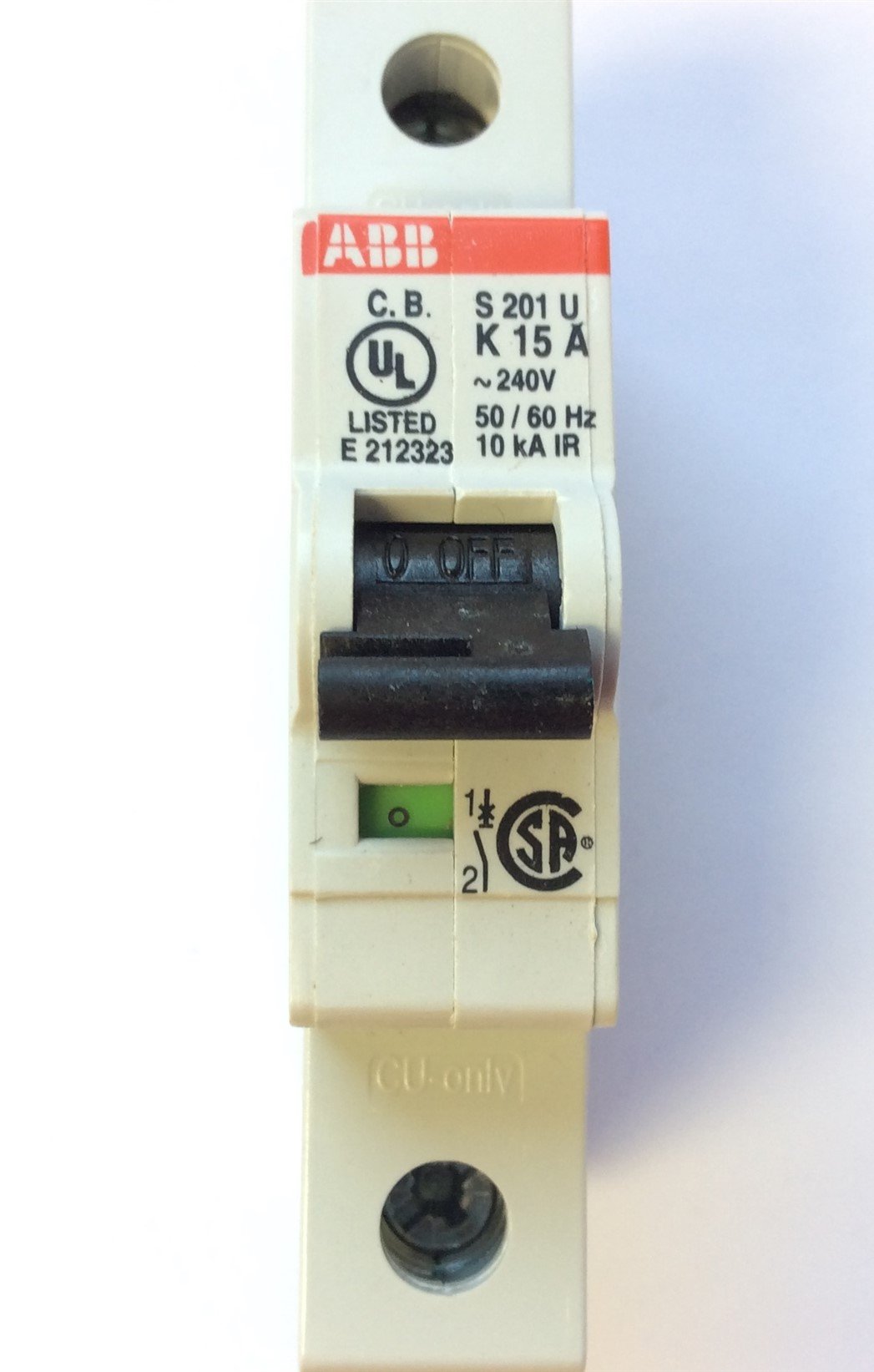 New – Open box Lot of 3 ABB S201U-K15A Miniature Circuit Breakers 240VAC 15A 50/60Hz K-Curve