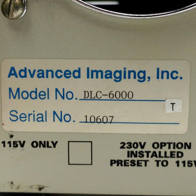 Used Advanced Imaging DLC-6000 Fiber Optic Light Source, 8mm Out, Current LCD, 115VAC
