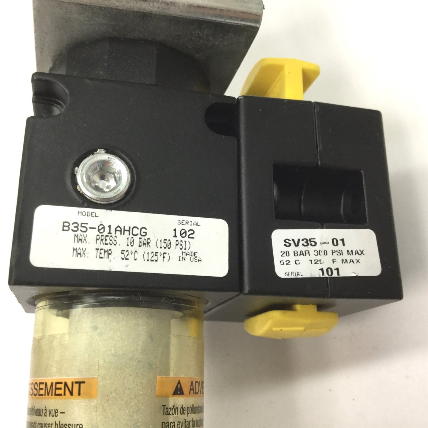 Used Watts B35-01AHCG Pneumatic Filter Regulator With SV35-01 Shut Off Valve