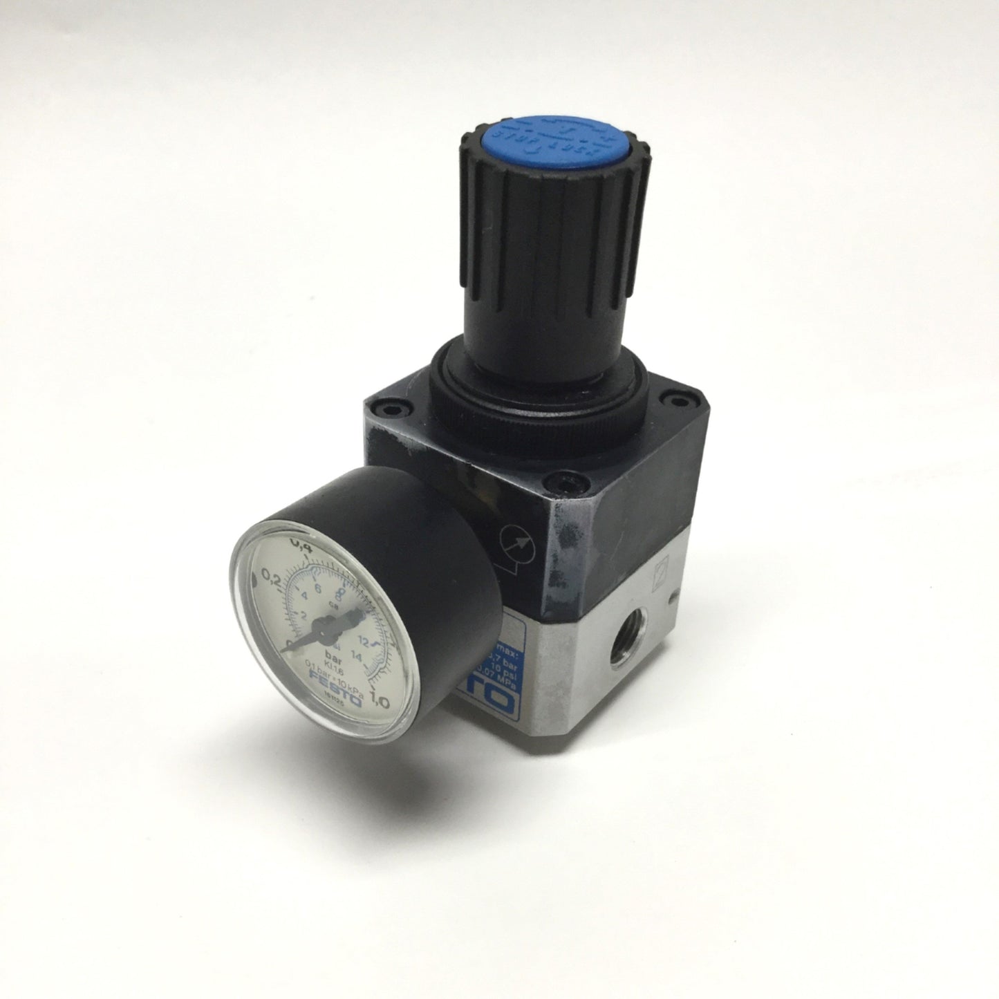 Used Festo LRP-1/4-0.7 Precision Pressure Regulator 175psi In, 0.7-10psi Out, G1/4"