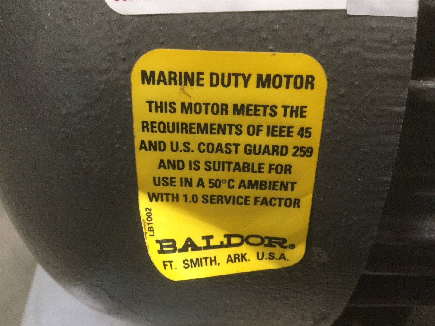 Used Baldor CP3660T-4 AC Motor 3HP 460VAC 3? 182T 3600RPM TEFC Marine+Chemical Grade1