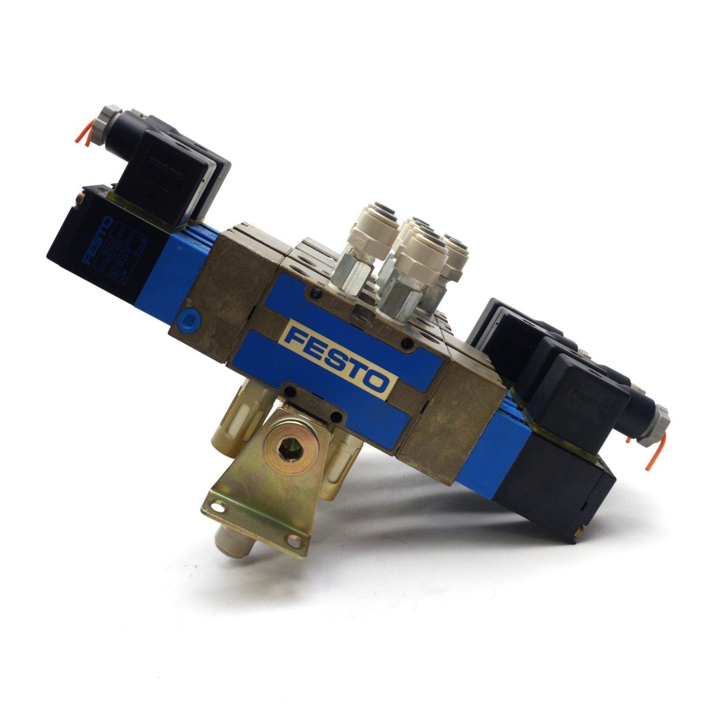 Used Festo MVH-5/3G-1/8-B & MVH-5-1/8-S Solenoid Valves Manifold 1/8"NPT 24VDC