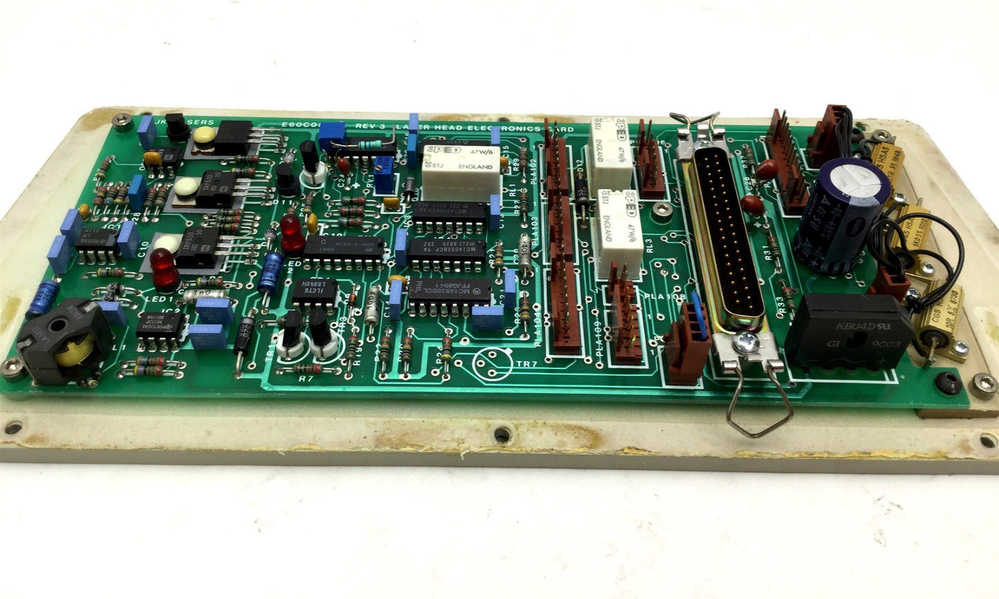 Used JK Lasers E60C0591C Rev 3 Laser Head Electronics Card, 37 Pin D-Sub