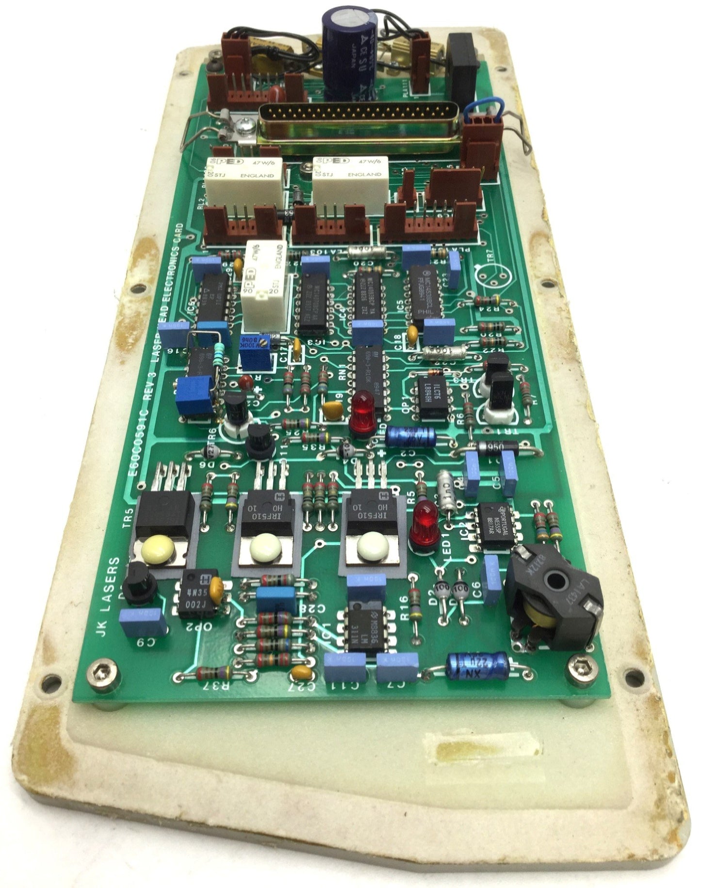 Used JK Lasers E60C0591C Rev 3 Laser Head Electronics Card, 37 Pin D-Sub