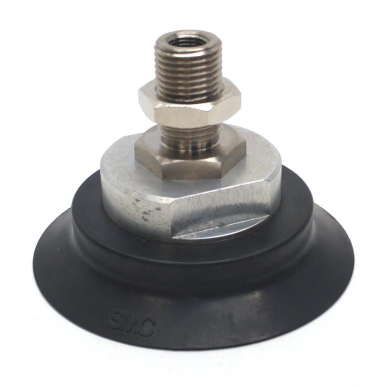 Used SMC ZPT80HN-A16 Vacuum Pad, 80mm Diameter, NBR, 1/8"RC Input, M15-1.5 OD