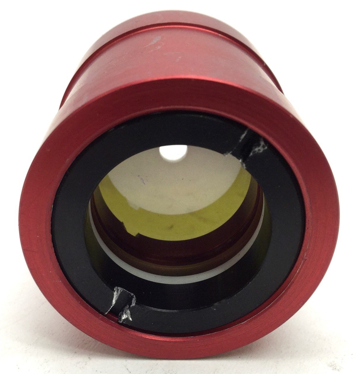 Used GSI Lumonics Laser Front Aperture, 4.4mm Opening, JK 700, JK 702, Red