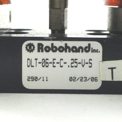 Used Destaco DLT-06-E-C-.25-V-S Robohand Block Thruster .25" Stroke .563 Bore 100PSI
