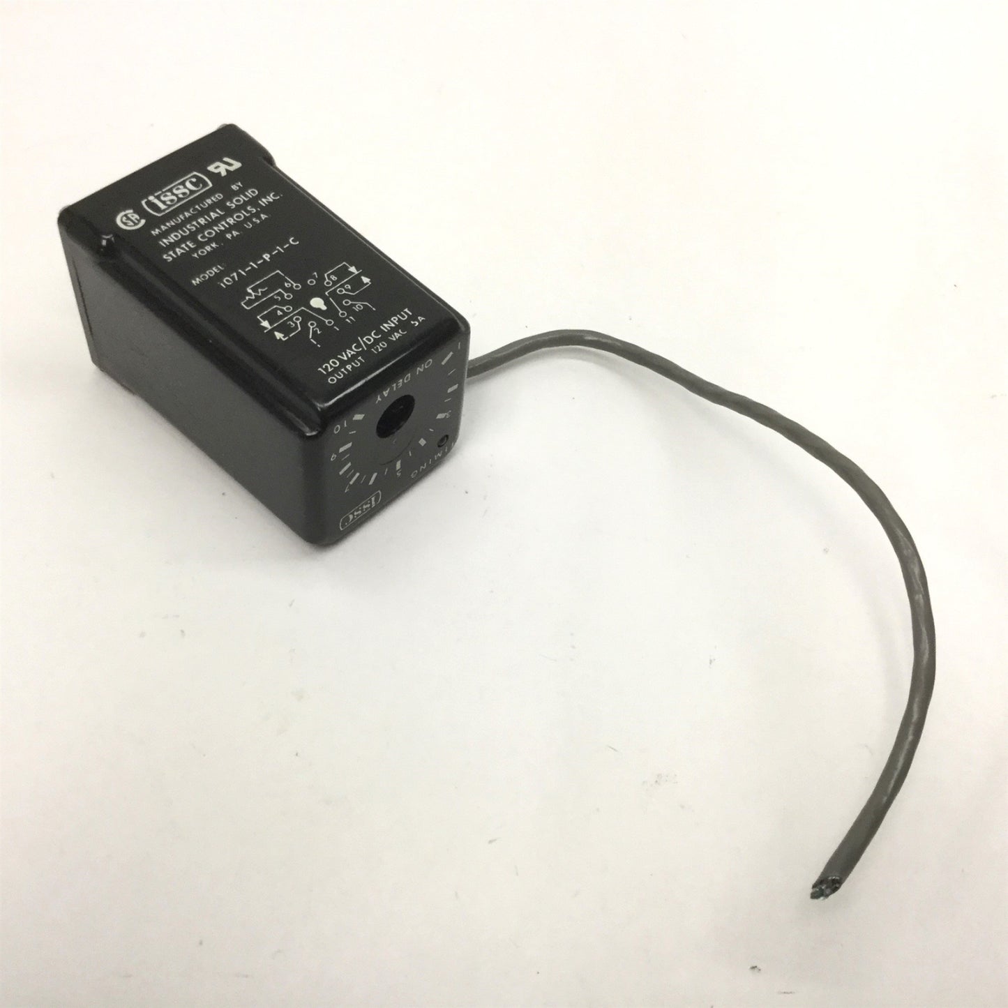 Used ISSC 1071-1-P-1-C Time Delay Relay, Input: 120VAC, Output: 120VAC 5A SPDT 11-Pin