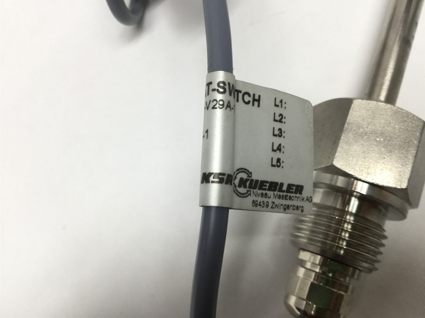 Used KSR Kuebler ERV 1/2-VU-L 200/8-V29A-1 Magnetic Float Switch Liquid Level Sensor