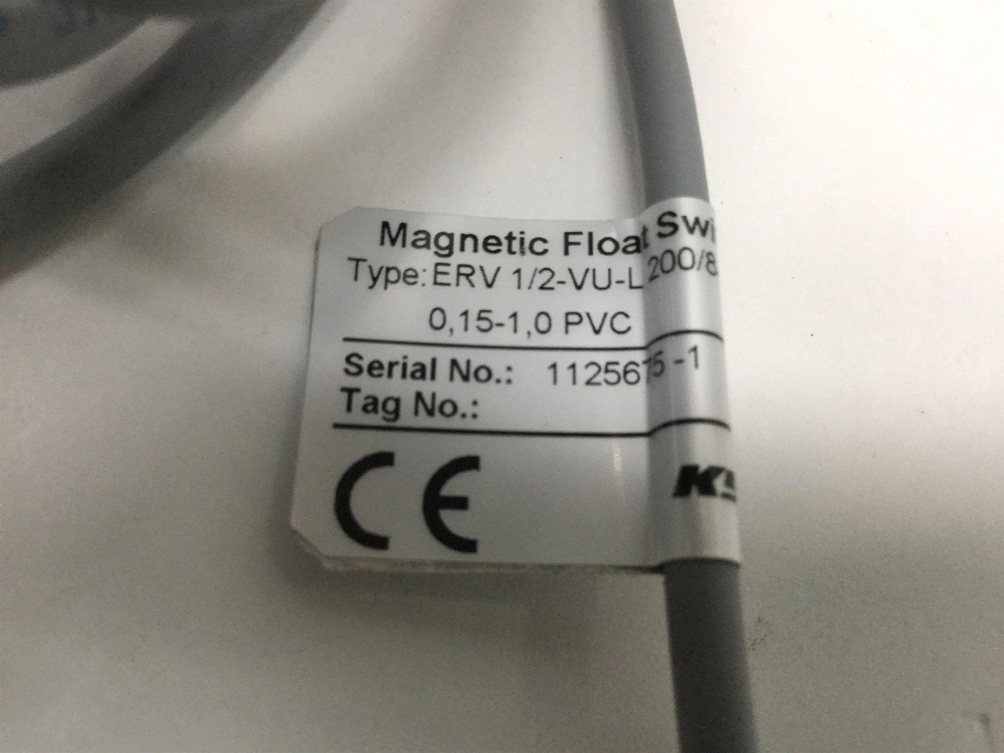 New KSR Kuebler ERV 1/2-VU-L 200/8-V29A-1 Magnetic Float Switch Liquid Level Sensor