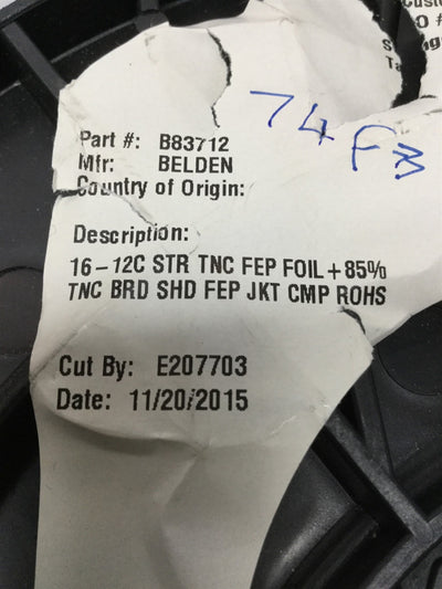 New – Open box 74 Ft of Belden 83712 Audio/Control/Instrument Cable, 16AWG, 12-Wire, Shielded