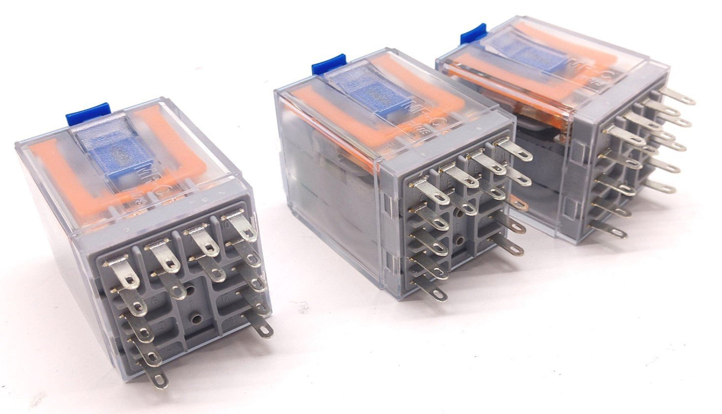 Used Lot of 3 Cromat Releco C4-A40FX Ice Cube Relay, 4 Contacts, 12 Pin, DC 1.4 W