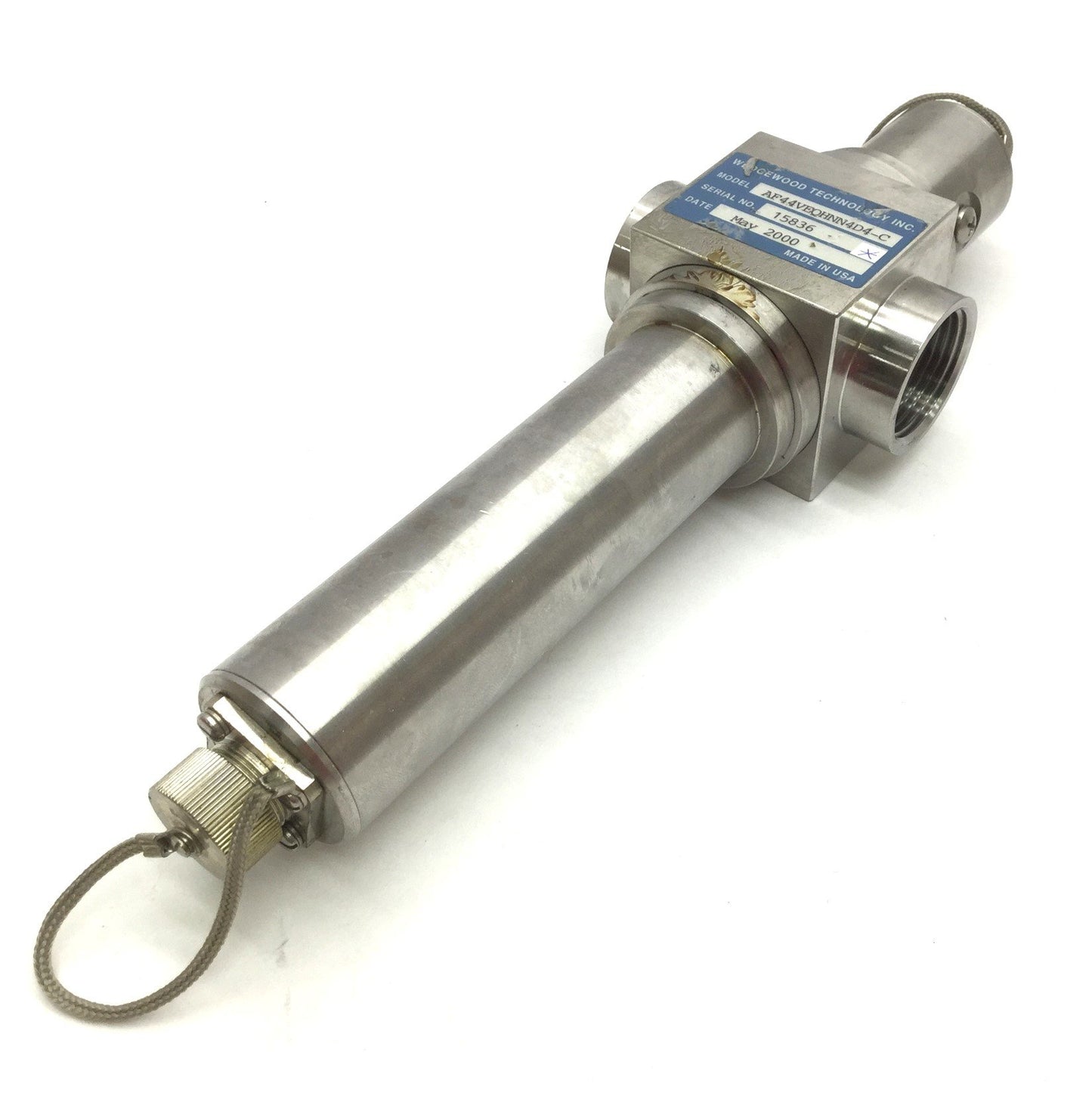 Used Wedgewood Technology AF44VEQHNN4D4-C Flow Through Inline Sensor 1" NPT