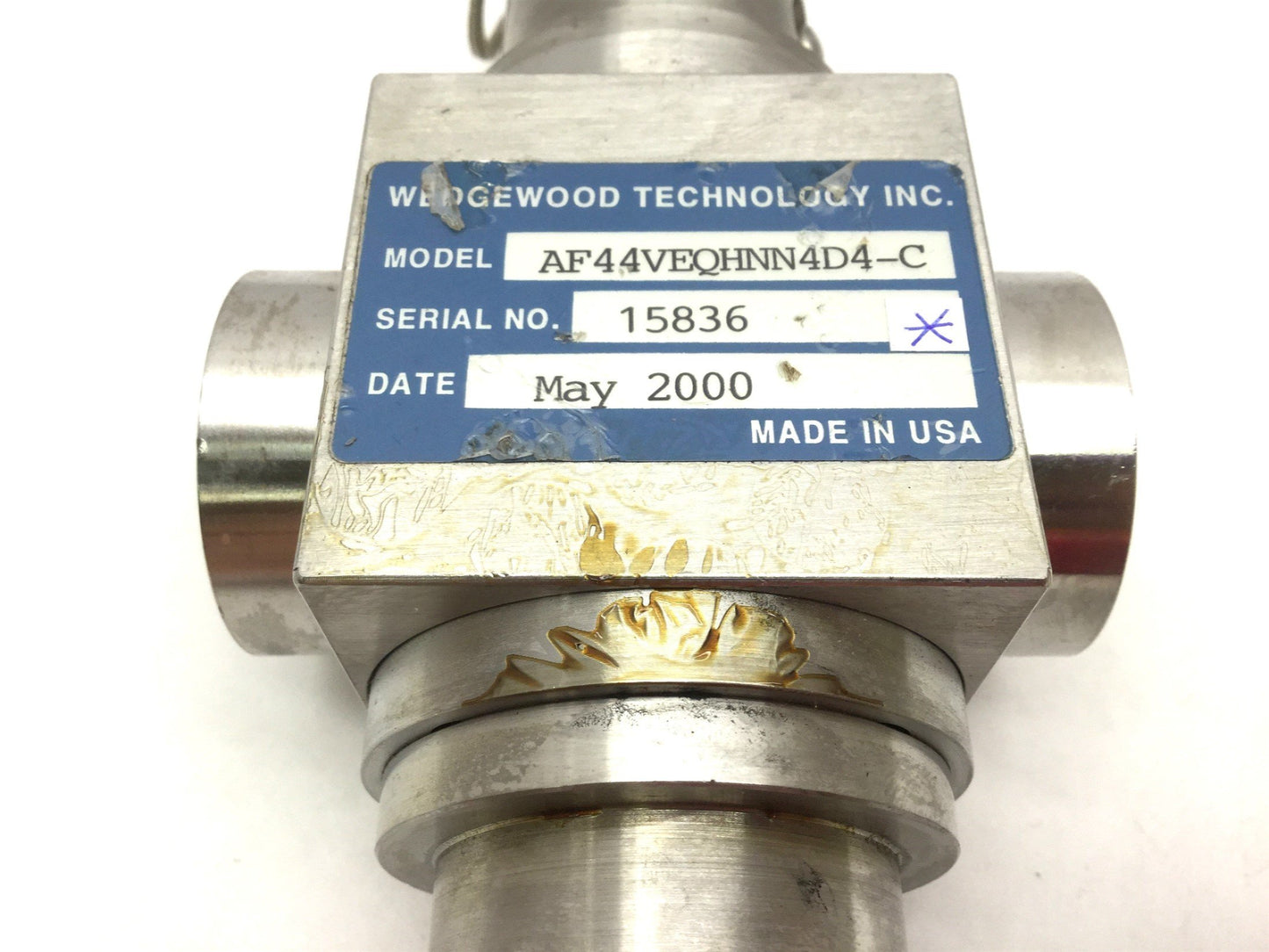 Used Wedgewood Technology AF44VEQHNN4D4-C Flow Through Inline Sensor 1" NPT