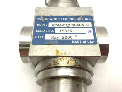 Used Wedgewood Technology AF44VEQHNN4D4-C Flow Through Inline Sensor 1" NPT
