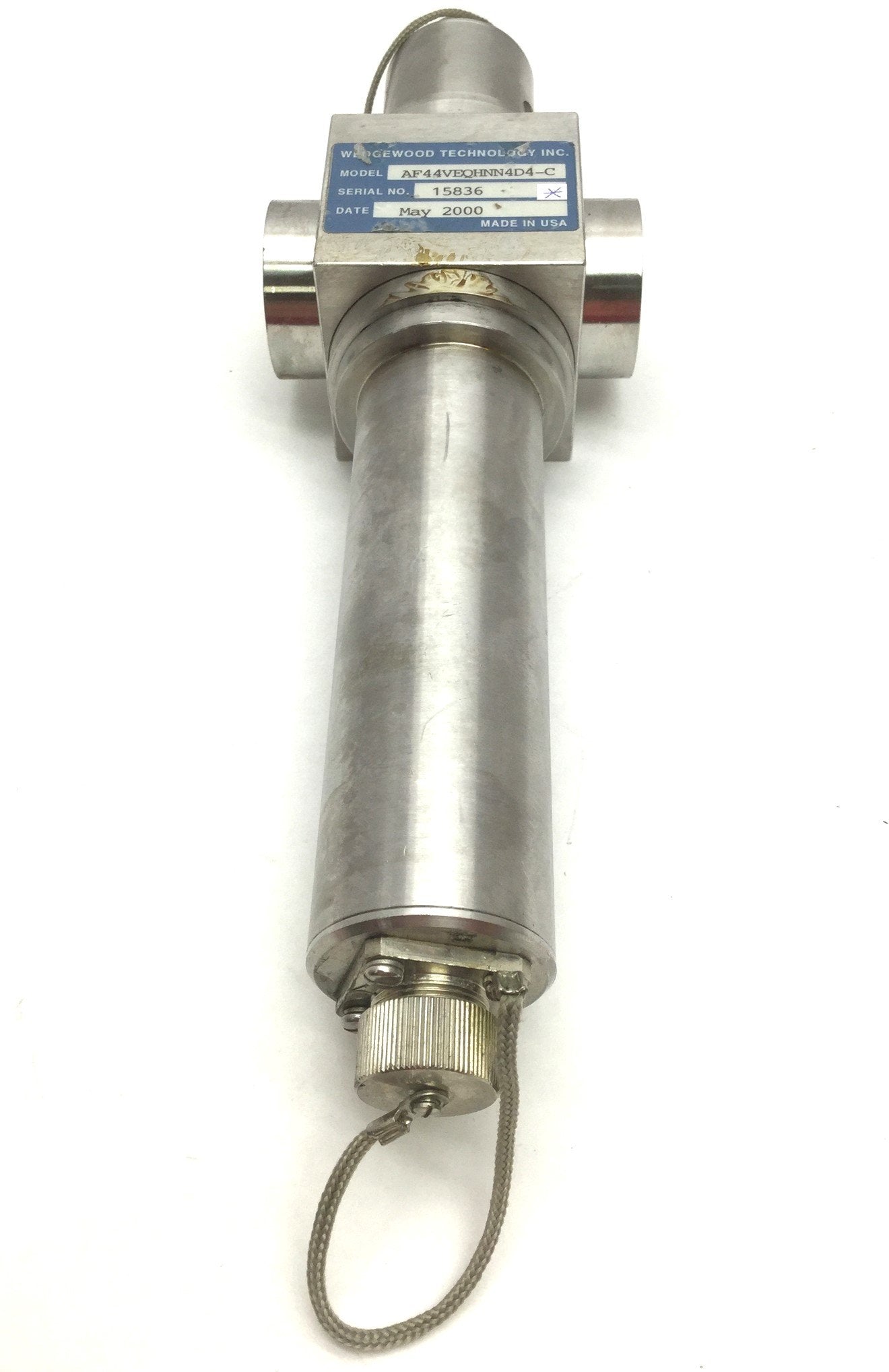Used Wedgewood Technology AF44VEQHNN4D4-C Flow Through Inline Sensor 1" NPT
